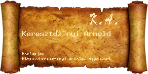 Keresztényi Arnold névjegykártya