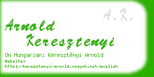 arnold keresztenyi business card