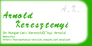 arnold keresztenyi business card